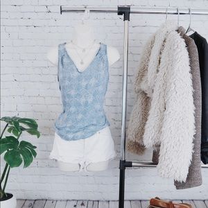 Dot Patterned Tank Blouse Shirt V-Neck
